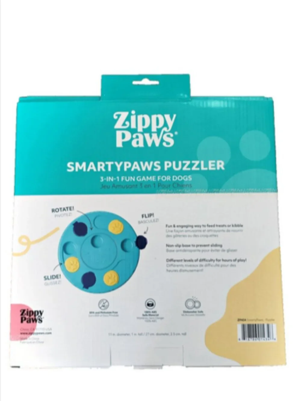 Zippy Paws SmartyPaws 3 in 1 Interactive Dog Toy Puzzle Stimulating Treat Game